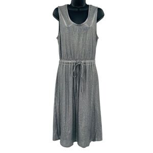 dolan Silver Metallic Midi Tank Dress with Drawstring Waist